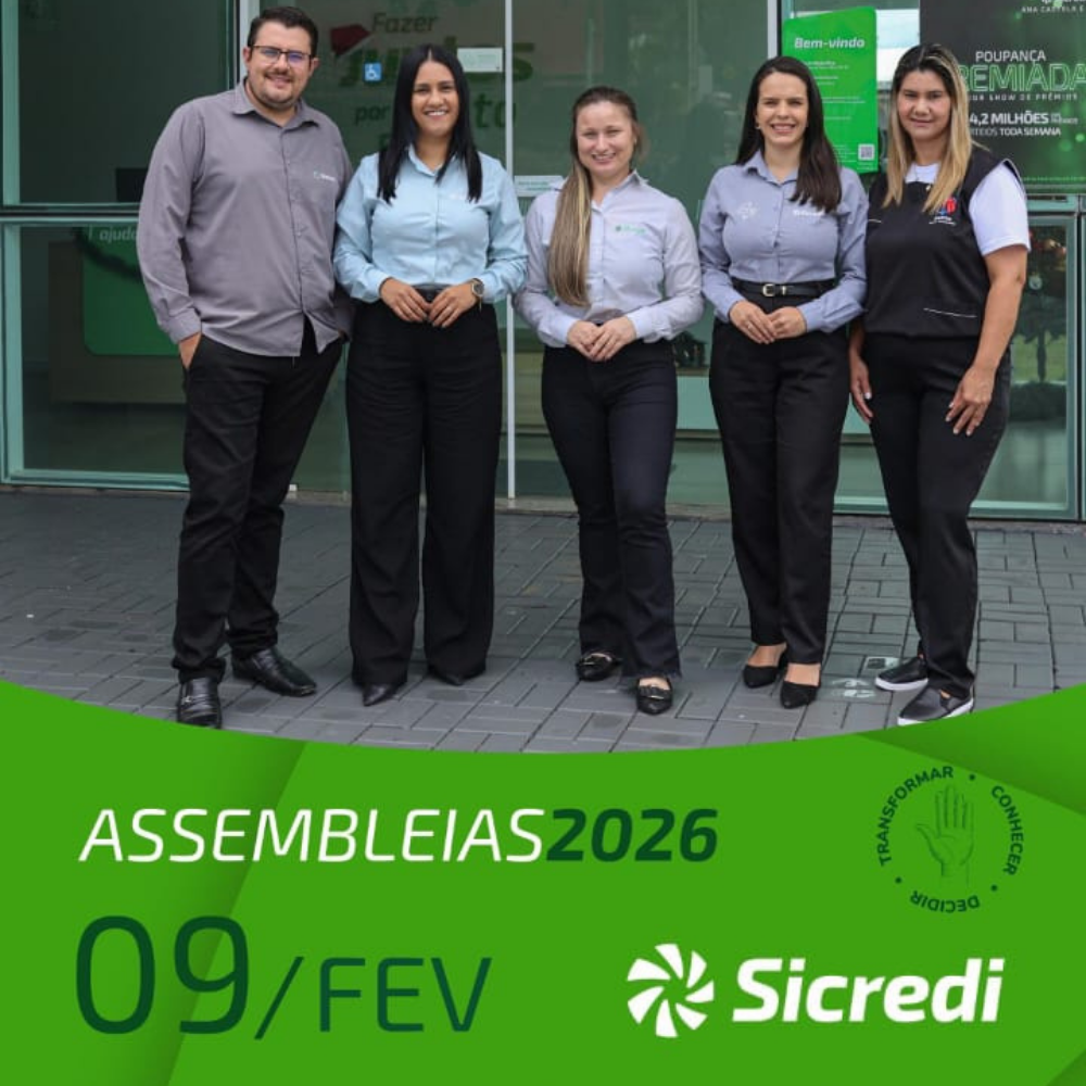 Cooperativa Sicredi realiza Assembleia 2026 em Mato Rico no dia 09 de fevereiro